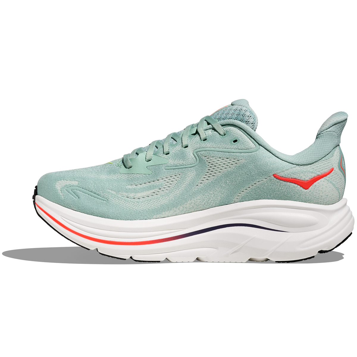 Hoka Clifton 10 Scarpe da corsa a calzata larga da uomo - Salvia/Neon Flame